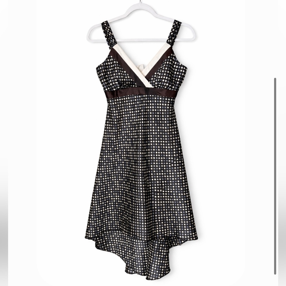 Vintage Y2K City Triangles Black and White Polka Dot Dress